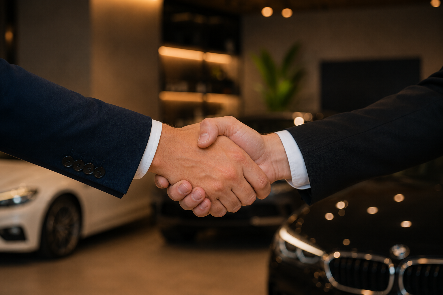Close-up of a handshake representing client agreement and trust